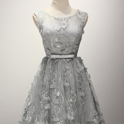 dress anniversary dresses 50th sleeveless princess mini line homecoming short applique fall tulle lace zipper crew silver pink prom