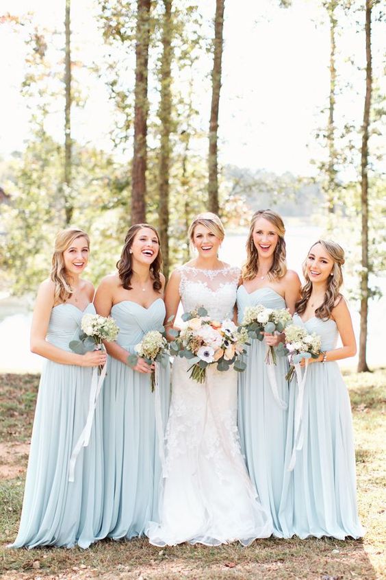pale blue bridesmaid dresses