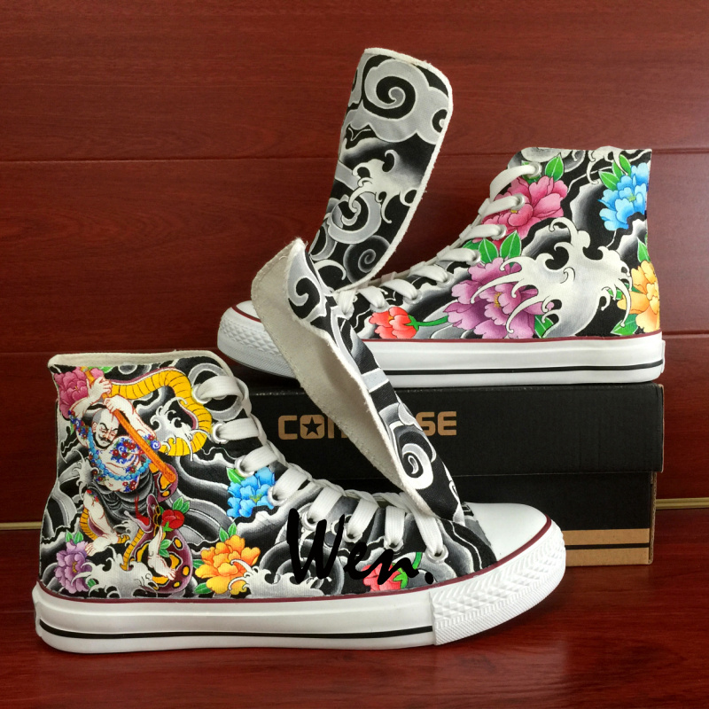 Tattoo Shoes Graffiti Hand Painted Converse All Star Original Design Flowers Totem Canvas Sneakers sold by Wenartwork Tattoo Shoes Graffiti Hand Painted Converse All Star Original Design Flowers Totem Canvas Sneakers sold by Wenartwork
