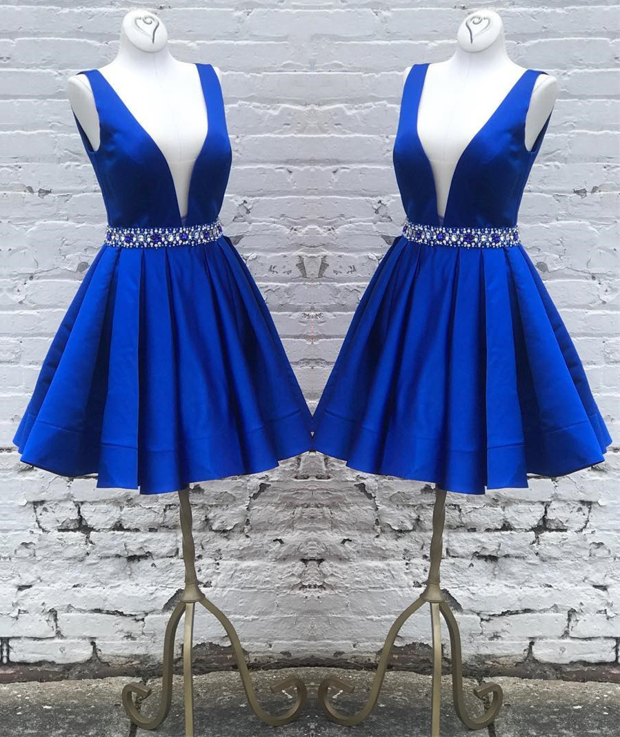 short royal blue prom dresses 2018