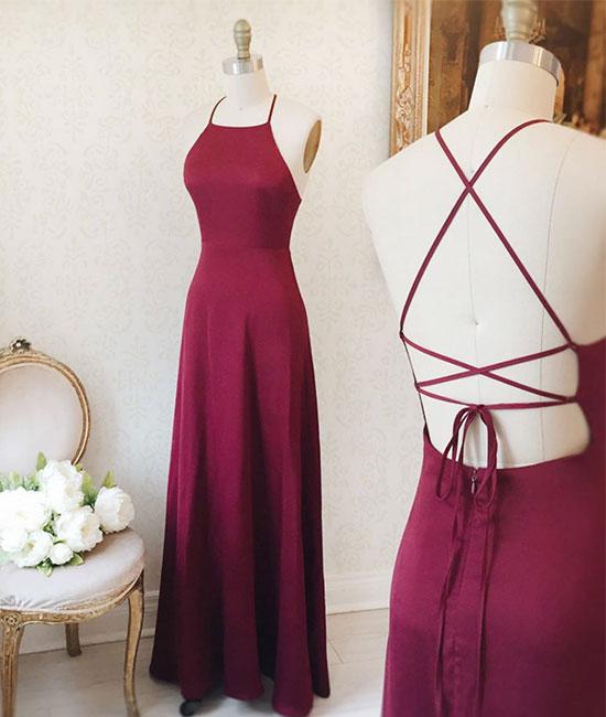 maroon simple dress