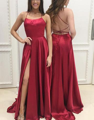 Simple Backless Prom Dresses