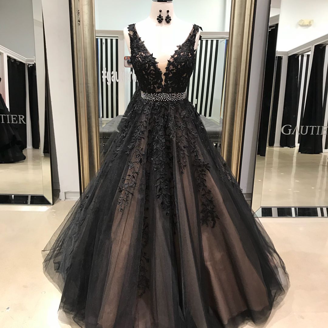 black princess prom dress