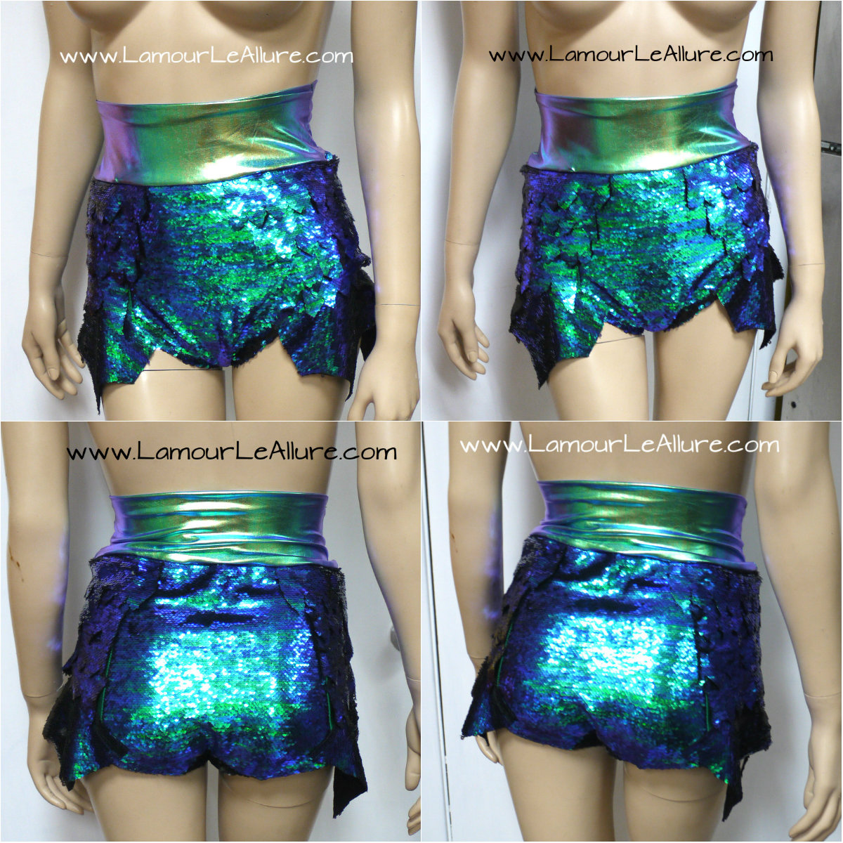 high waisted mermaid shorts