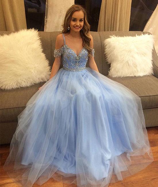dusty blue quinceanera dresses