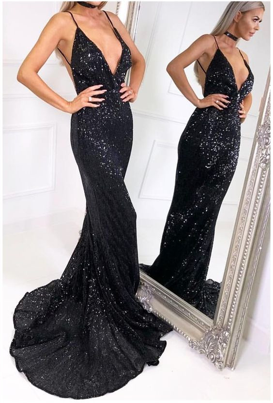 black and silver prom dresses