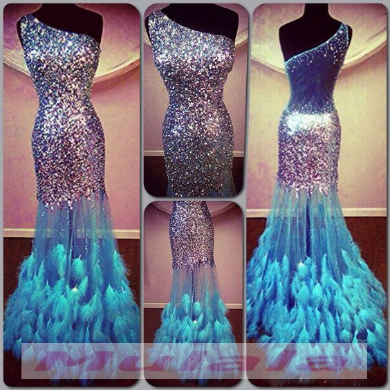 Light Sky Blue Feather Prom Dresses Bling Bling Crystal Beaded Mermaid Prom Dress One Shoulder Party Gowns Black Girl Prom Dresses Sheer Back Promyan Light Sky Blue Feather Prom Dresses Bling Bling Crystal Beaded Mermaid Prom Dress One Shoulder Party Gowns Black Girl Prom Dresses Sheer Back Promyan