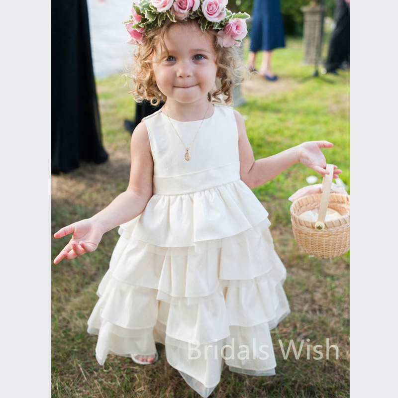white ball gown flower girl dresses