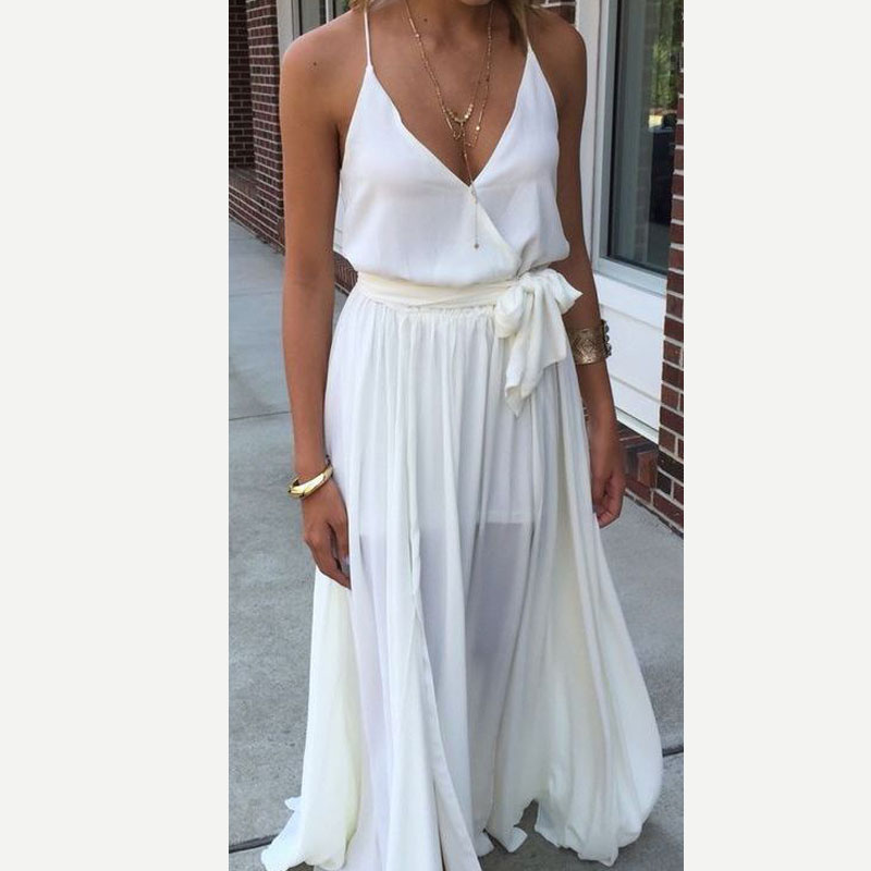 Cheap bridesmaid dresses, white bridesmaid dresses,vneck long