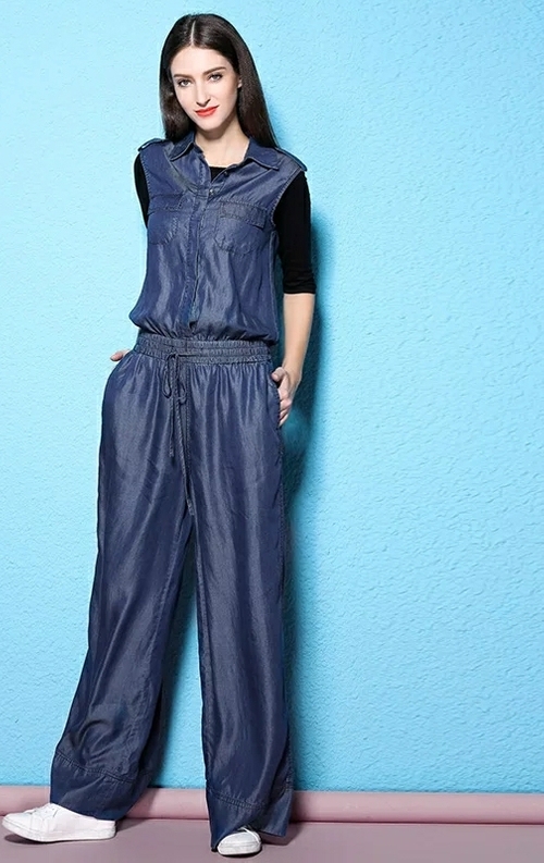 soft denim jumpsuit