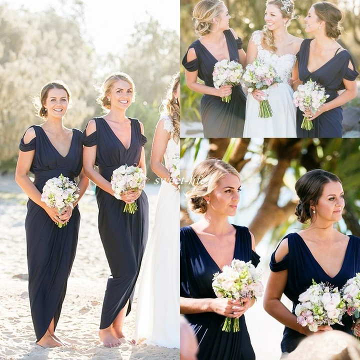 Navy Jersey Bridesmaid Dresses Beach Wedding Bridesmaid Dresses Bridesmaid Dresses Pd190534 Focusdress Online Store Powered By Storenvy