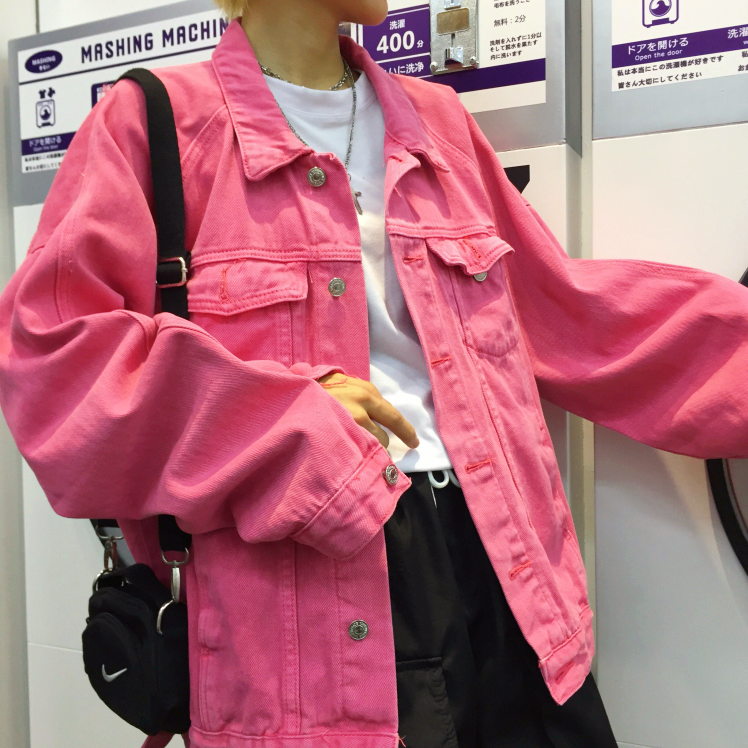 vintage pink denim jacket