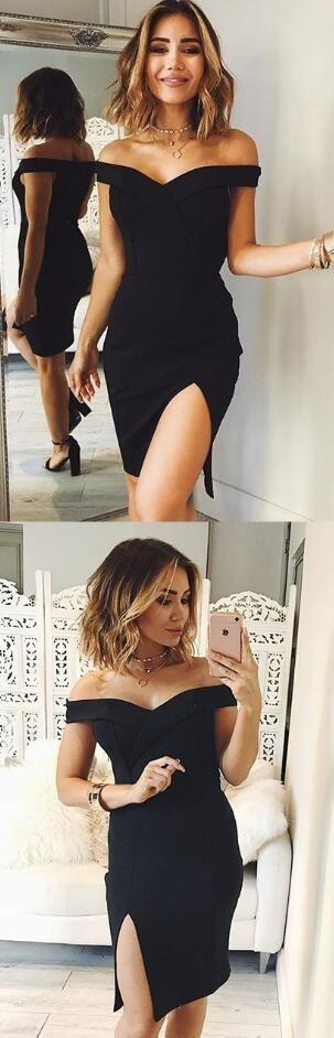 tight black hoco dress