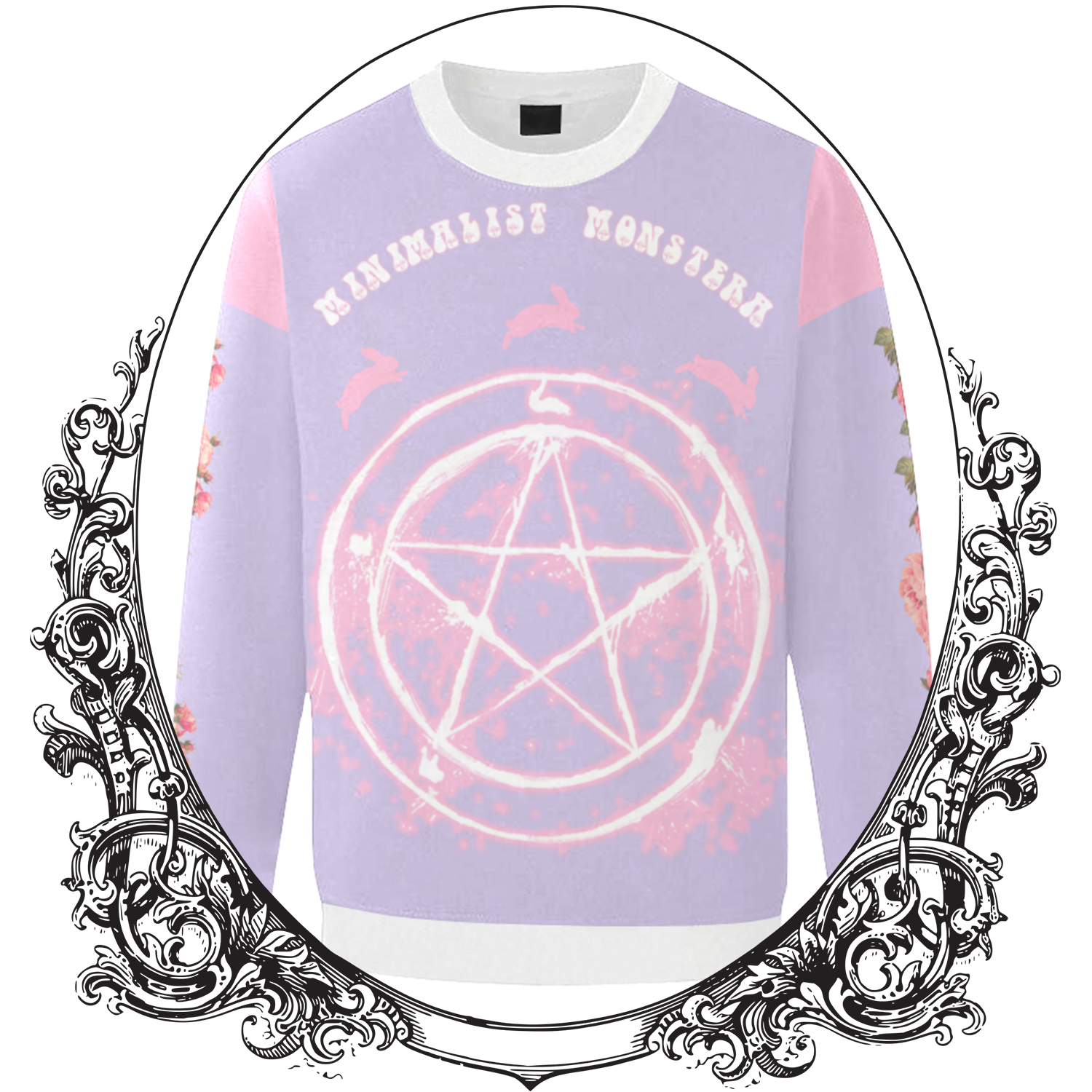 Kawaii Pentagram Fleece Unisex Sweater 夢可愛い Yumekawaii Kawaii Grunge Pastelgrunge Pastelgoth Pastel Goth Pentagram Harajuku Fashion Minimalist Monstera Online Store Powered By Storenvy