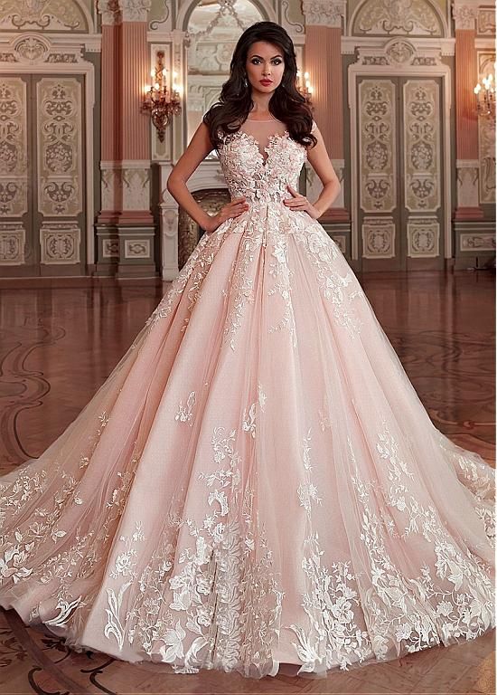 Pink Flower Wedding Dress 10