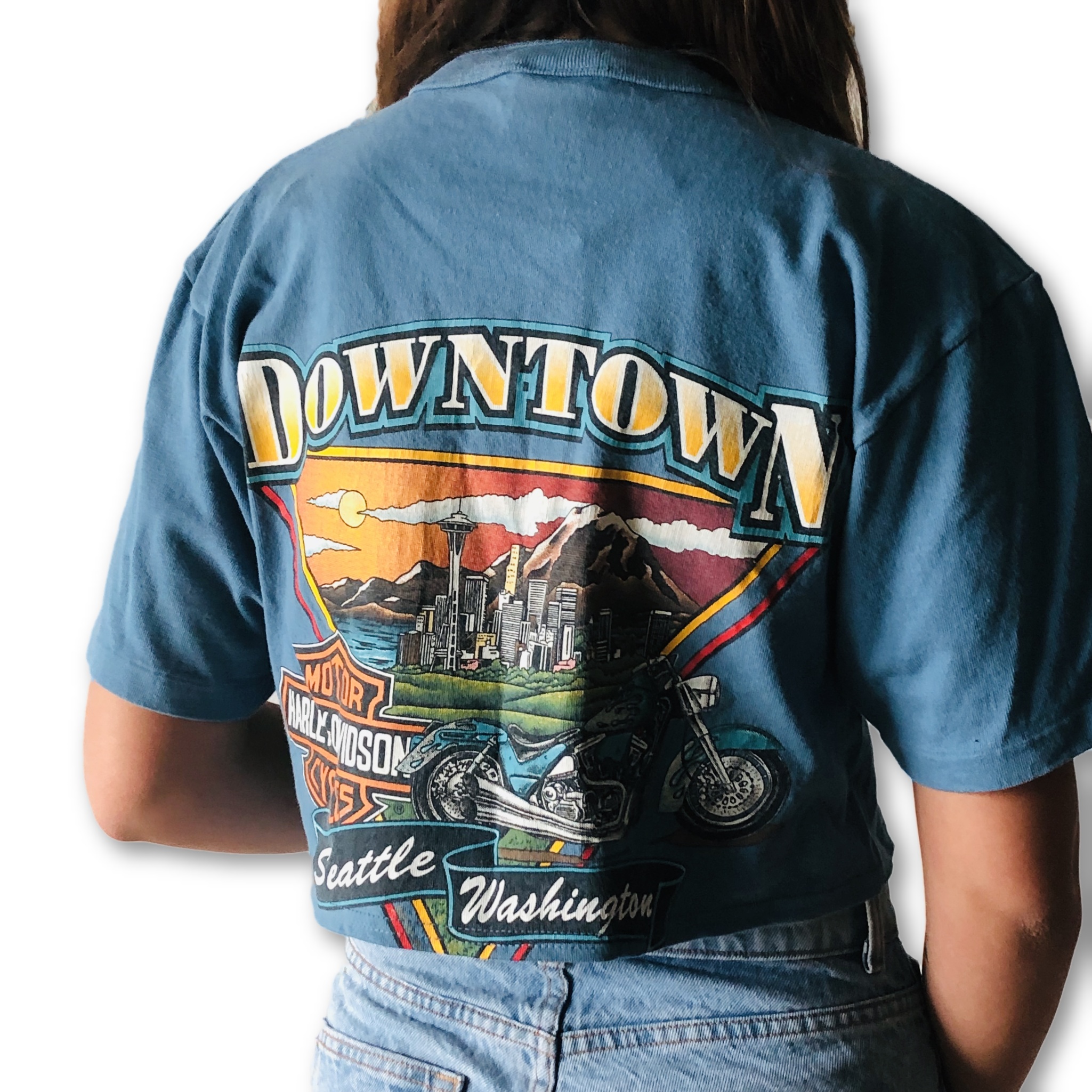 Harley Davidson Seattle >> Seattle Blue Harley Davidson Button Up Crop Top From Knee Deep Denim Harley Davidson Seattle >> Seattle Blue Harley Davidson Button Up Crop Top From Knee Deep Denim
