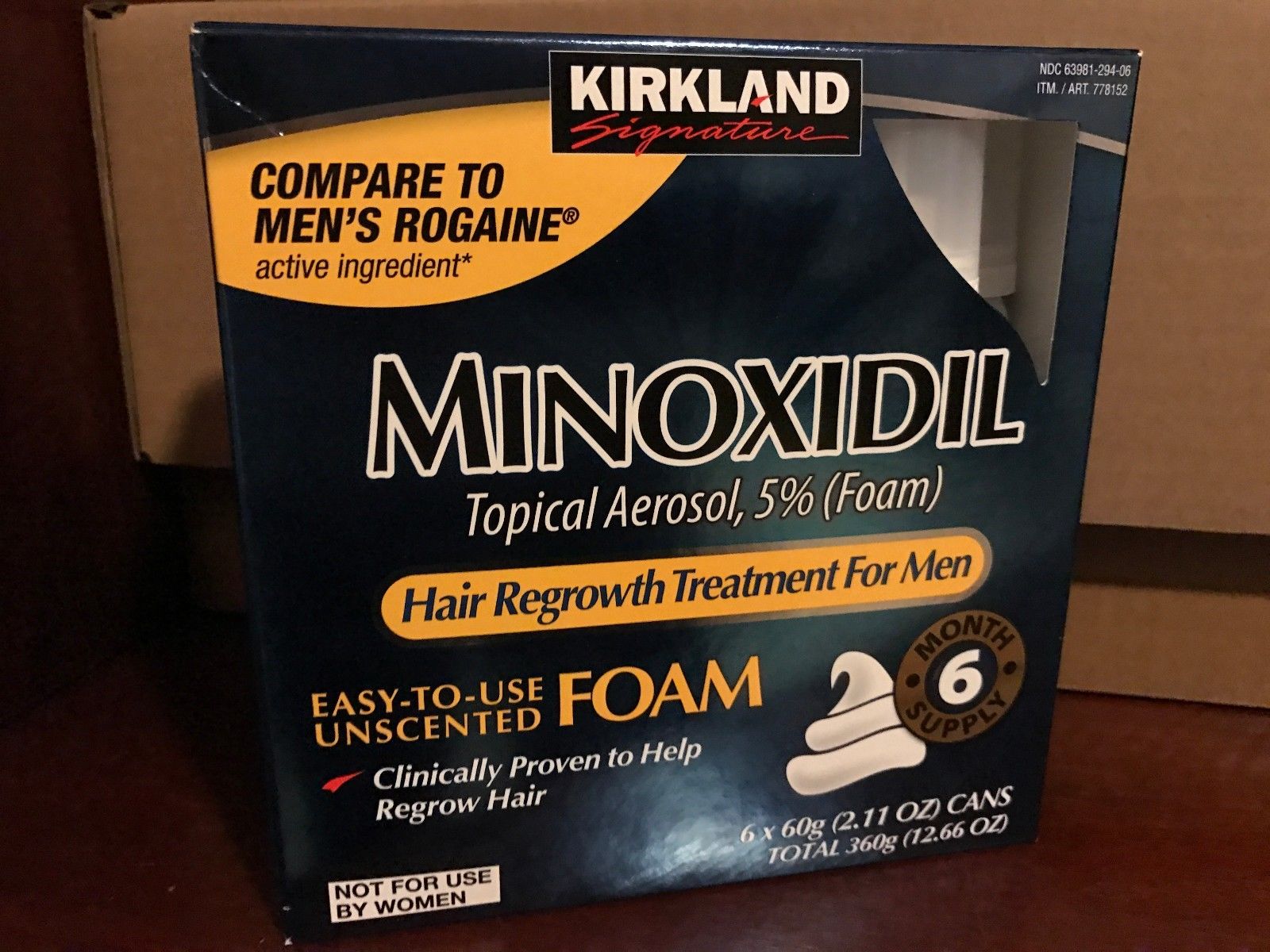 Kirkland Hair Regrowth Treatment Minoxidil Foam For Men 6 Months