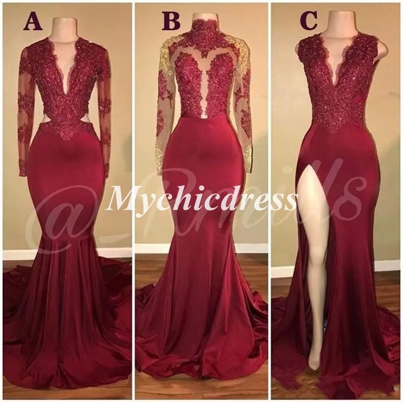 prom dresses 2019 burgundy