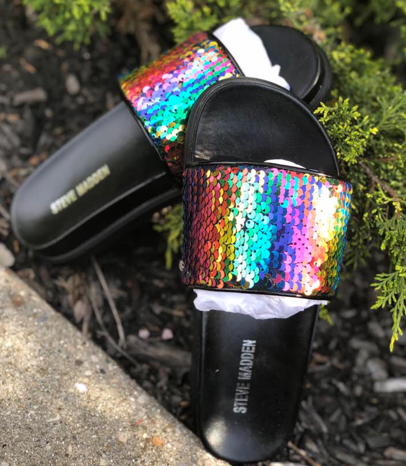 steve madden sequin slides