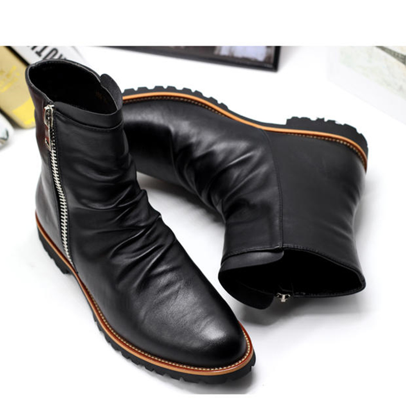 mens dress boots zipper side