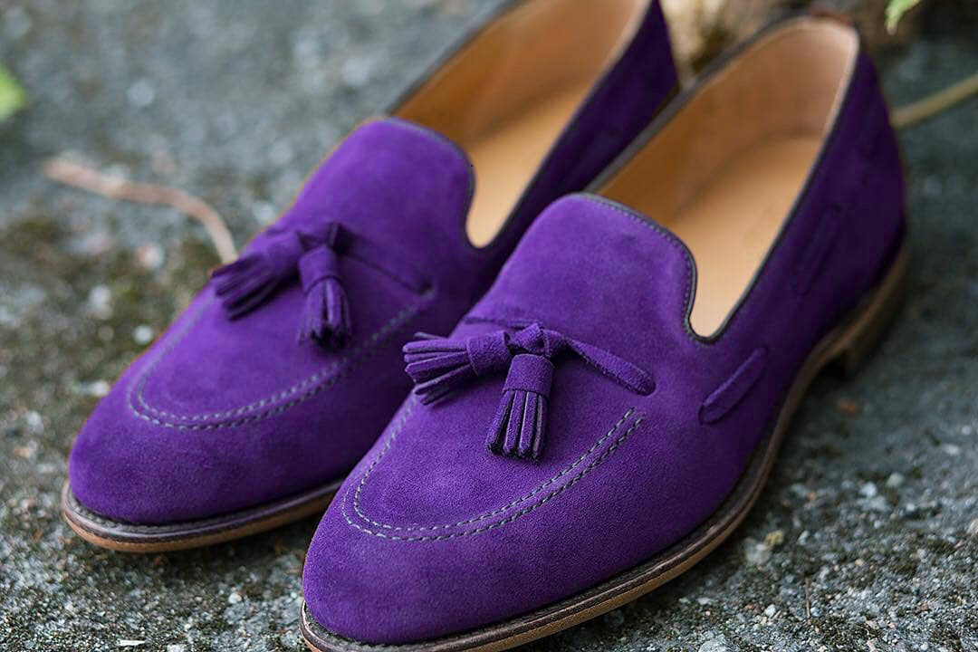 plum suede shoes