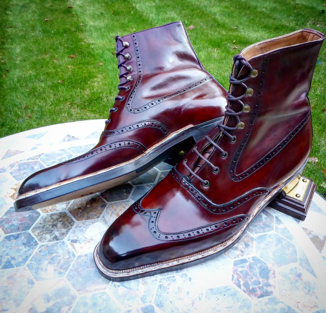 men's burgundy dress boots