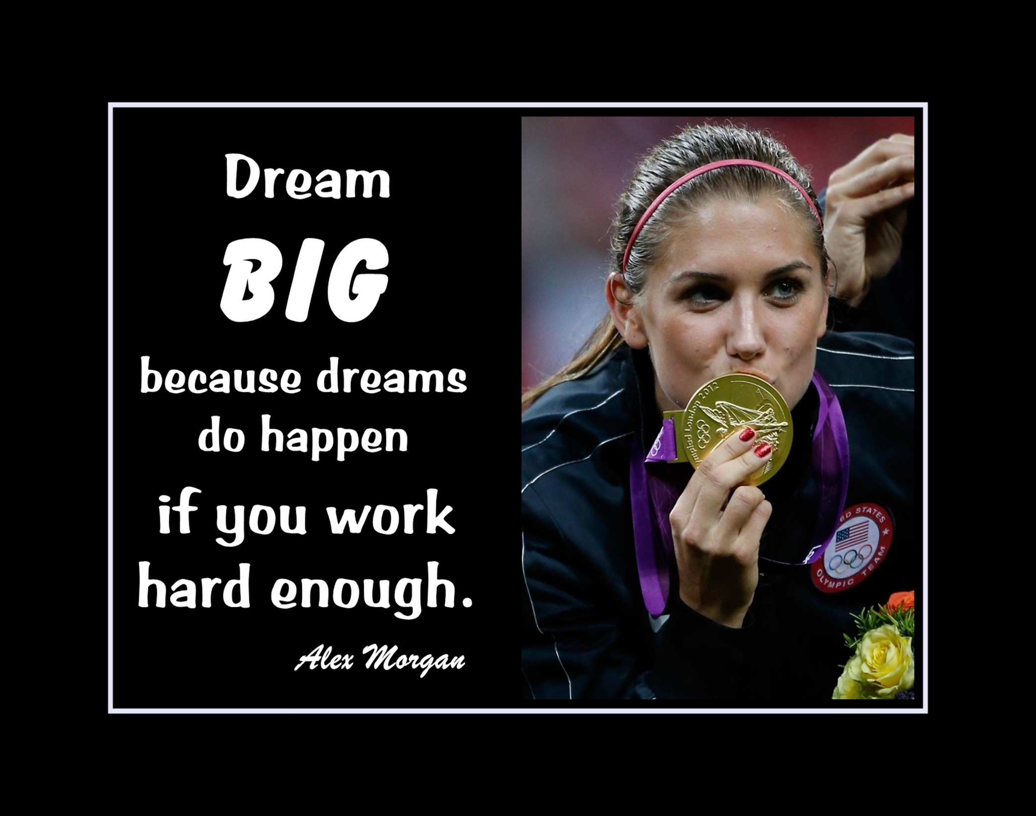 Inspirational Alex Morgan Poster #6, Soccer Motivation Quote Wall Art